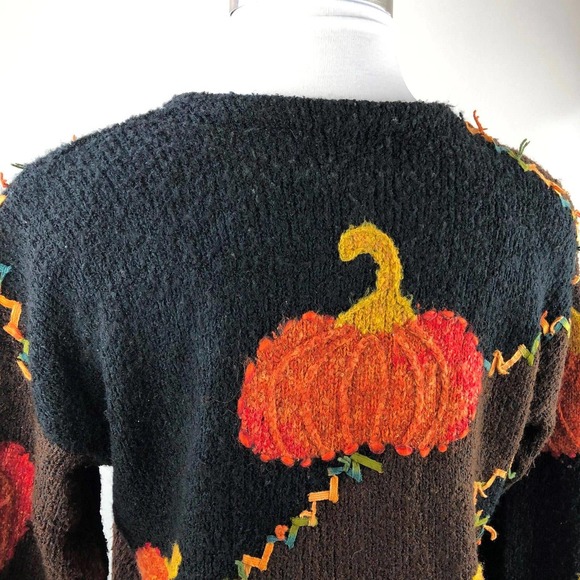 Design Options By Philip & Jane Gordon Pumpkin Fall Halloween Cardigan Large - Picture 5 of 9